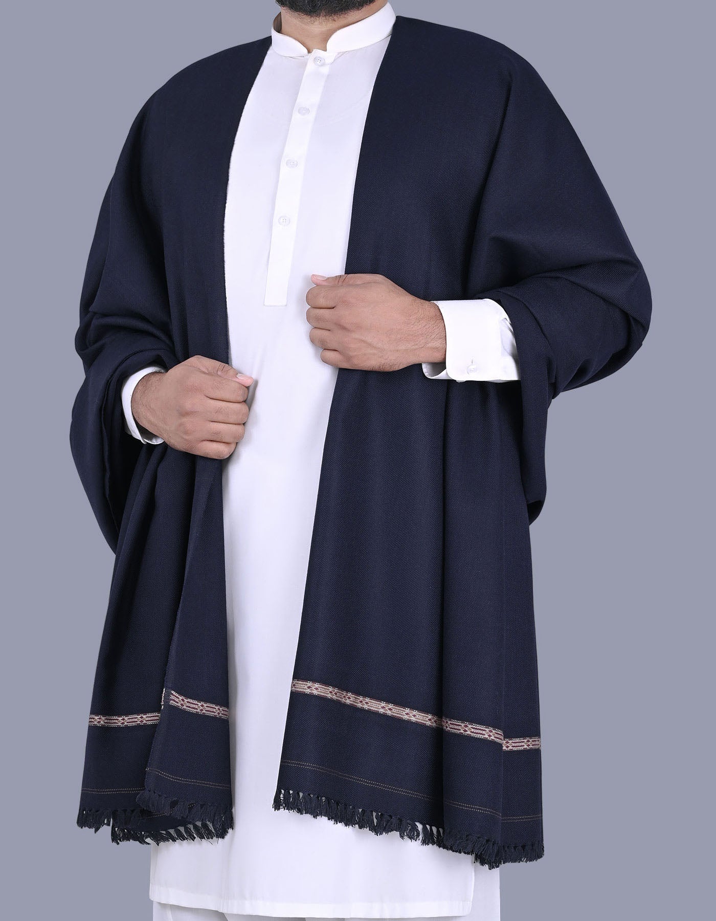 Plain 100% Pure Wool Men Shawl